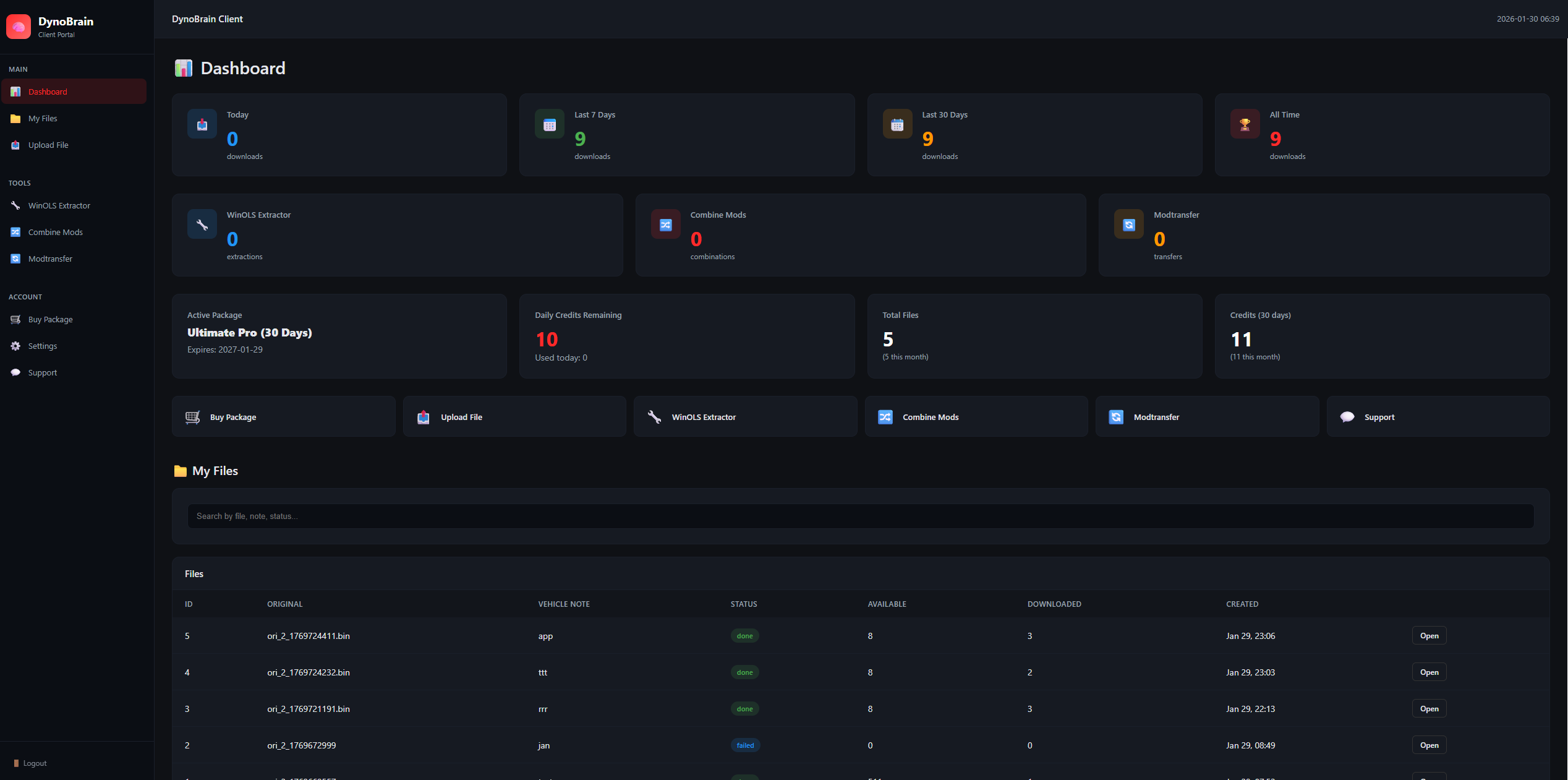 DynoBrain Client Portal